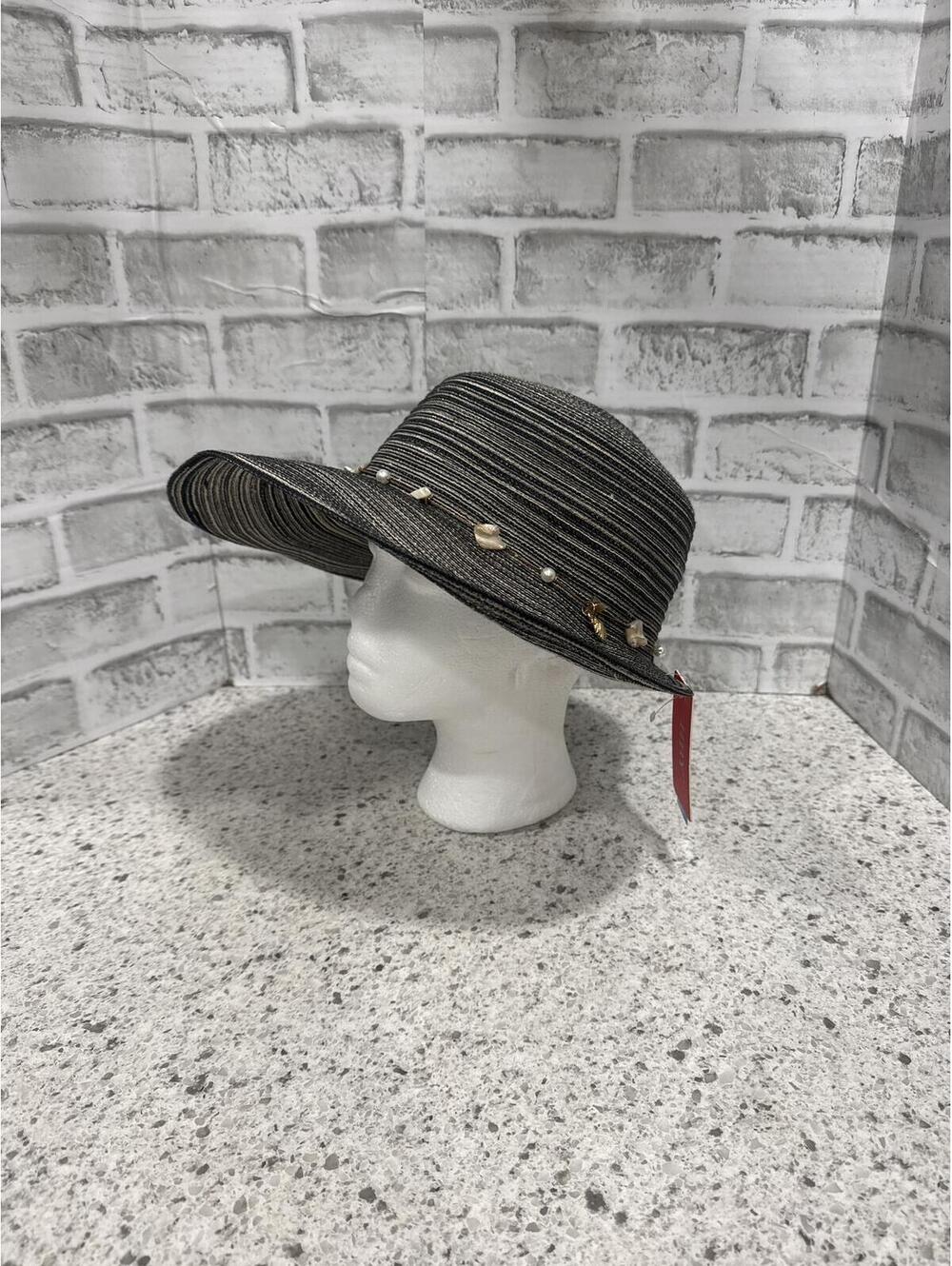 HBY Wide Brim Sun Hat with Decorative Shell Accents, UPF 50+